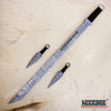Image of 27" DAMASCUS ETCHED Full Tang Katana Sword w/ 2 Throwing Knives