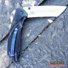 Image of 2PC CLEAVER Style Patriotic American Flag FIXED Knife + Black/Blue TANTO CLEAVER