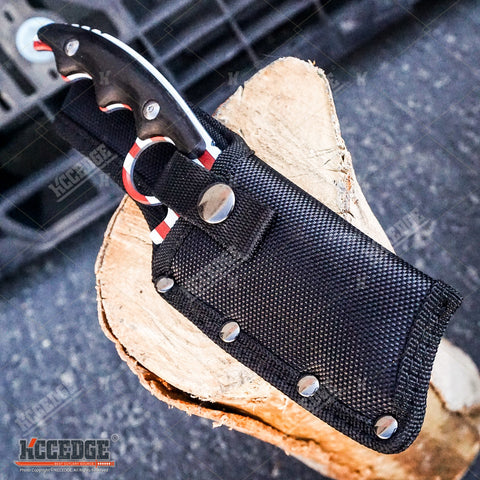 Little Cleaver Combo 2PC Mini 6.5" Pocket Knife + FIXED US Flag 8" CLEAVER