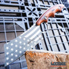 Image of 2PC COMBO Chrome American Flag FIXED CLEAVER + Damascus Etched TANTO CLEAVER