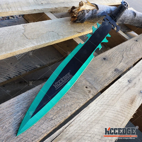 28.5" DARK DEMON SWORD Technicolor KATANA DUAL BLADE Japanese Throwing Knife