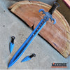 Image of 29.75" HERO EDGE FANTASY SWORD + 2 Throwing Knives DUAL BLADE Technicolor KATANA