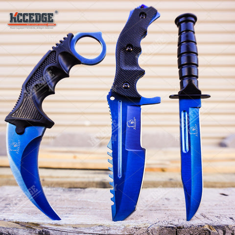 Black Legion Black Fixed Blade Knife Set