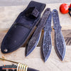 Image of 3PC 6 1/2" Ninja Kunai Throwers Etched Samurai Warrior Bushido Survival Hunting