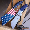 Image of 2PC Patriotic American Flag FIXED CLEAVER + Black Folding Pocket CLEAVER