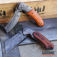 The Damascus Mini Cleaver Knife — Semper Sharp LLC