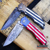Image of PATRIOTIC OUTDOOR 9" POCKET FOLDING KNIFE Proud of America US FLAG We The People
