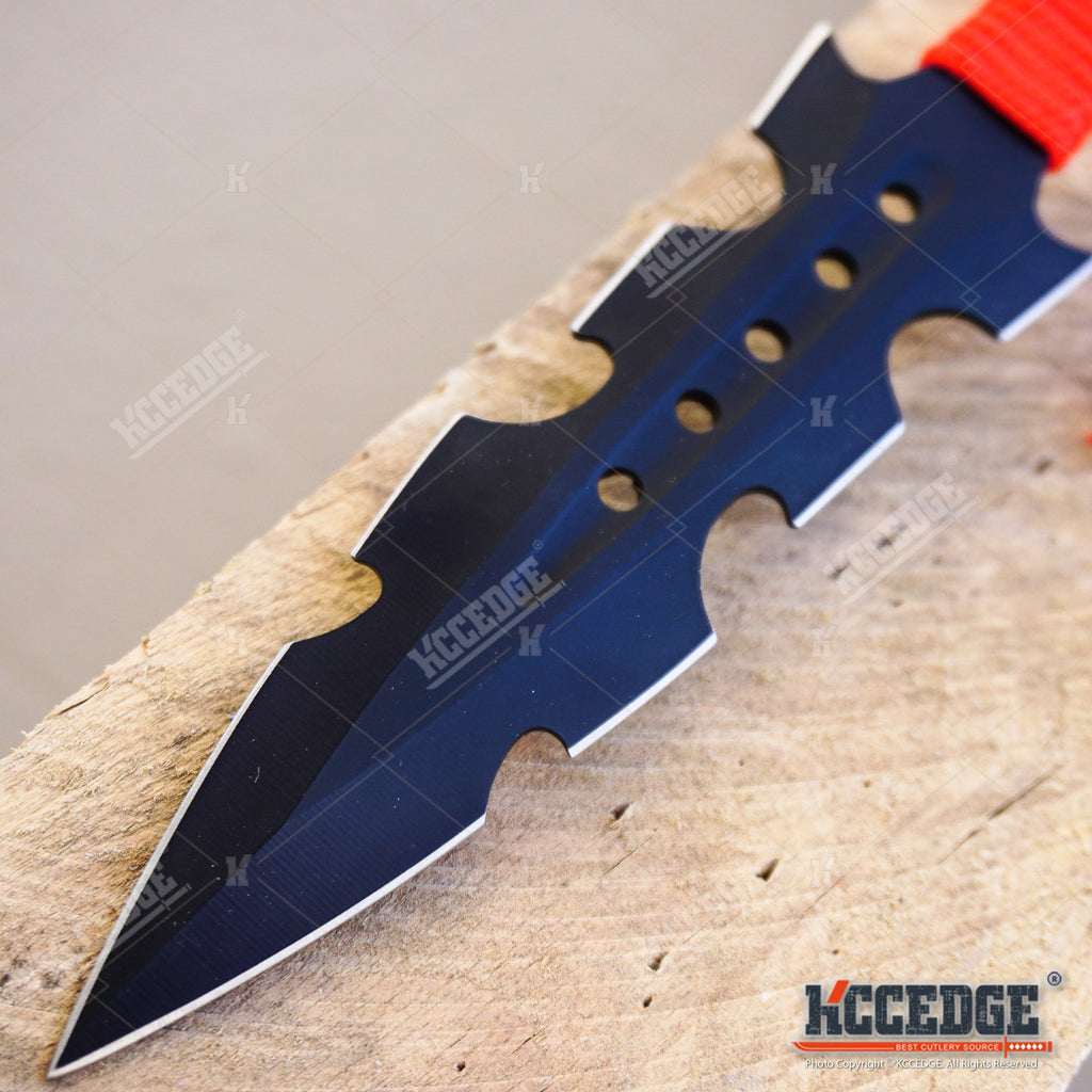 3Pc 7.5 Ninja Tactical Combat Kunai Throwing Knife Set W/Sheath GREEN  Hunting - MEGAKNIFE