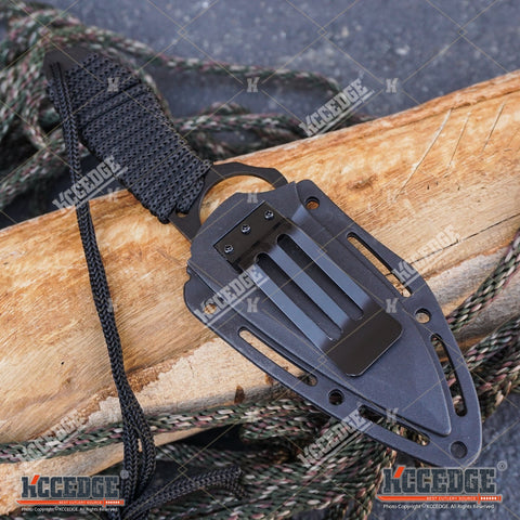 8.5" TACTICAL COMBAT FIXED BLADE NECK KNIFE w/ SHEATH