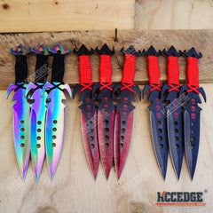 12PC Ninja Hunting KNIVES Multicolor Combat Kunai Throwing Knife Set C –  KCCEDGE