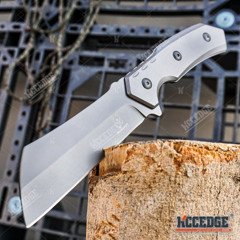 8.75" FIXED BLADE CLEAVER KNIFE FOREST HUNTING BUCKSHOT RAZOR CLEAVER Blade w/ Sheath