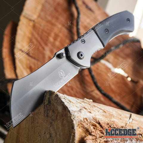 MINI CLEAVER 6.5" CAMPING HUNTING BUCKSHOT Pocket Folding Knife Assisted Open