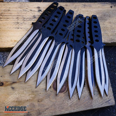 12PC Ninja Hunting KNIVES Tactical Combat Kunai Throwing Knife Set + Case