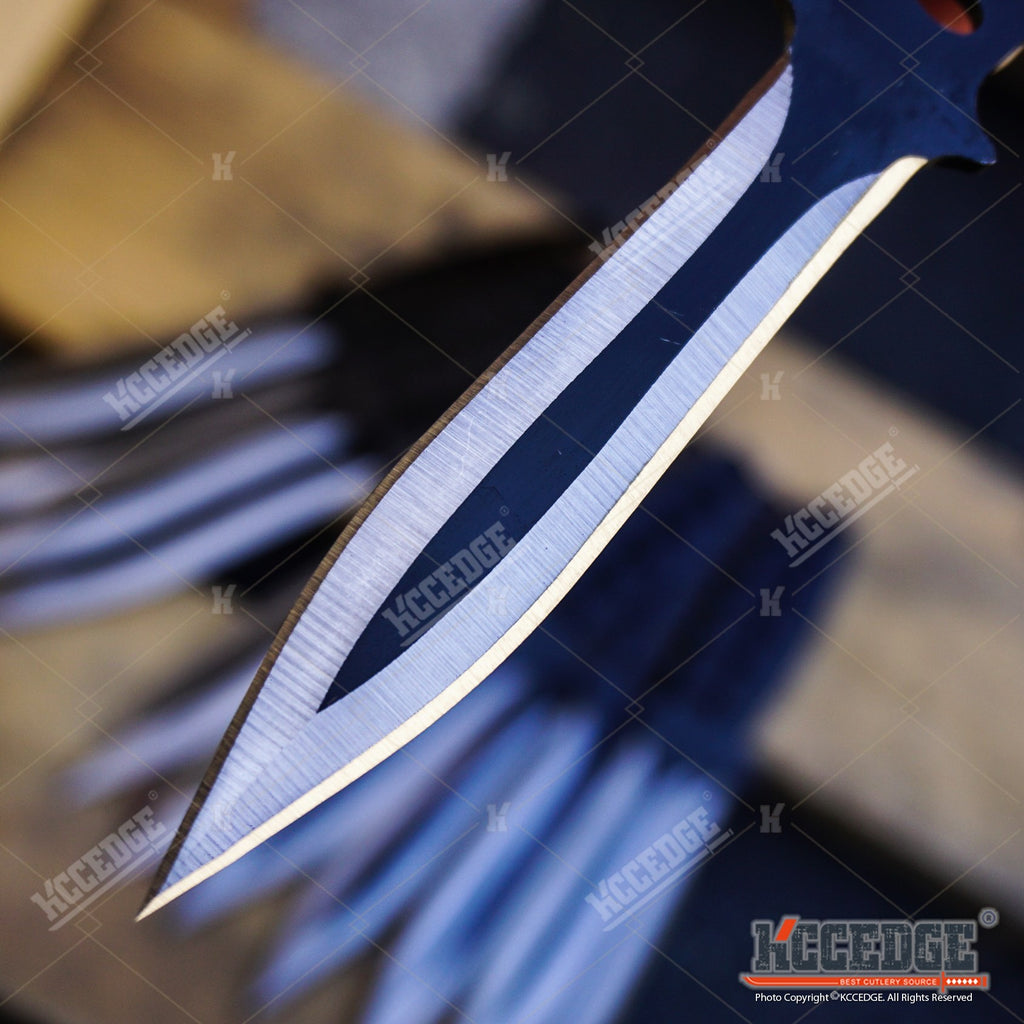 12PC Black Tactical Ninja Combat Ninjutsu Kunai Throwing Knife Set + Case