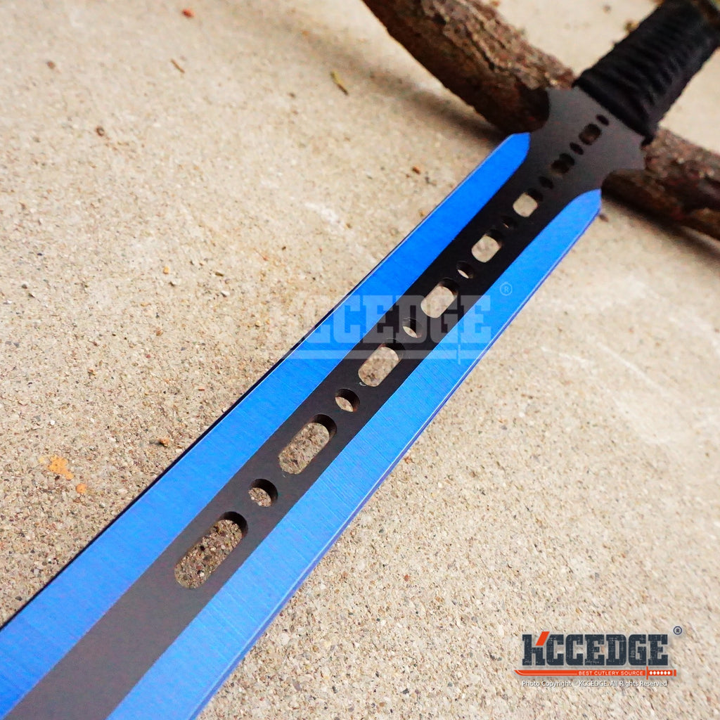 BLUE NINJA BAT WARRIOR SWORD 26.5 OVERALL 2 PCS THROWING KNIFE SET - Edge  Import