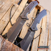 Image of 2PC Grey Cleaver Combo FIXED BLADE Cleaver + Assisted Open Folding CLEAVER