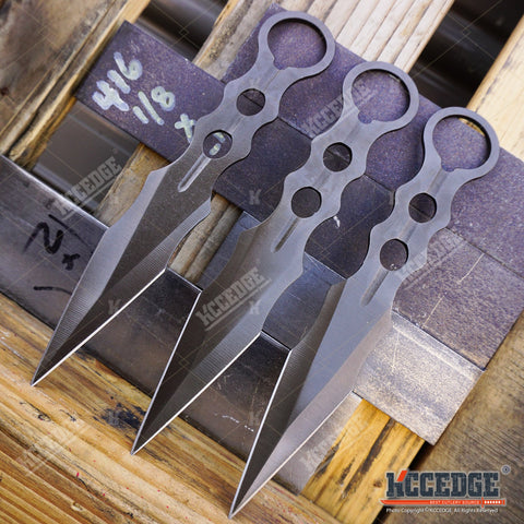 3PC 6.5 Ninja Kunai Biohazard Tactical Technicolor Throwing Knife Set –  KCCEDGE