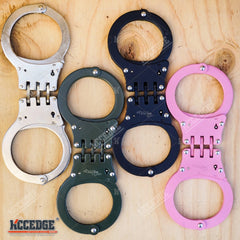 Special Force Hinge REAL Handcuffs METAL Double Lock TACTICAL Hand Cuffs Keys