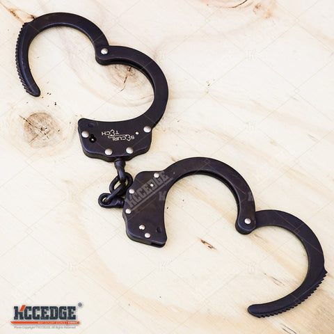 Real Professional Police Handcuffs STEEL Double Lock AUTHENTIC Cuffs w/Keys EDC