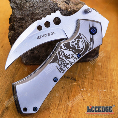 Fantasy Grim Reaper Pocket Knife Hunting Outdoor Survival Gear Reaping Scythe