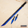 Image of 27" NINJA SWORD TANTO Machete + 2 Throwing Knife Full Tang Tactical Blade Katana