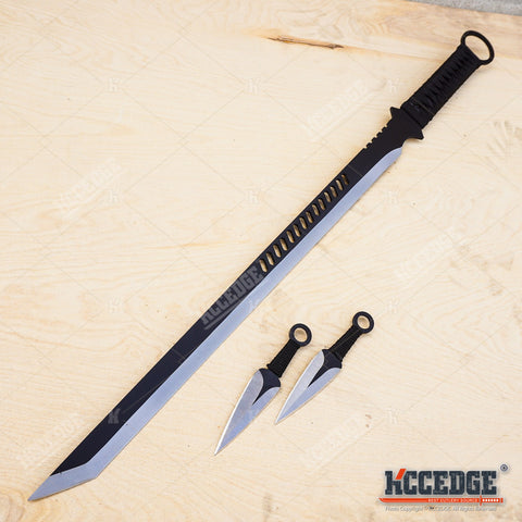 28 GREEN NINJA SWORD Full Tang Machete Tactical Blade Katana Throwing  Knife NEW
