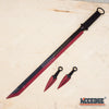 Image of 27" NINJA SWORD TANTO Machete + 2 Throwing Knife Full Tang Tactical Blade Katana