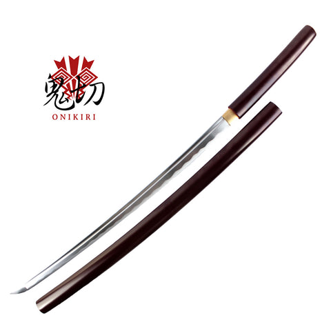 40" Handmade Onikiri Japanese Shirasaya Sword Katana w/ Wood Handle & Scabbard