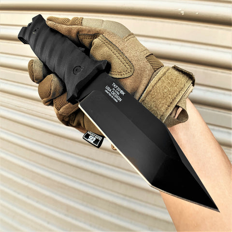 TAKUMITAK 9.75" Fixed Blade Knife D2 5mm Tanto Blade G10 & Kydex Sheath Tactical Knife