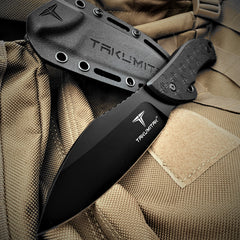 TAKUMITAK 9.5" Fixed Blade Knife D2 5mm Drop Point Blade G10 & Kydex Sheath Tactical Knife