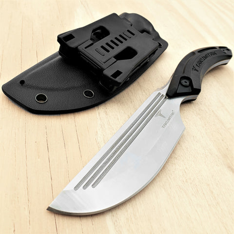 TAKUMITAK 9.5" Fixed Blade Knife D2 5mm Straight Back Blade G10 & Kydex Sheath Tactical Knife