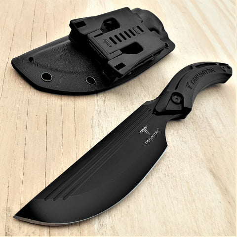 TAKUMITAK 9.5" Fixed Blade Knife D2 5mm Straight Back Blade G10 & Kydex Sheath Tactical Knife