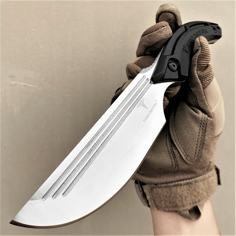 TAKUMITAK 9.5" Fixed Blade Knife D2 5mm Straight Back Blade G10 & Kydex Sheath Tactical Knife