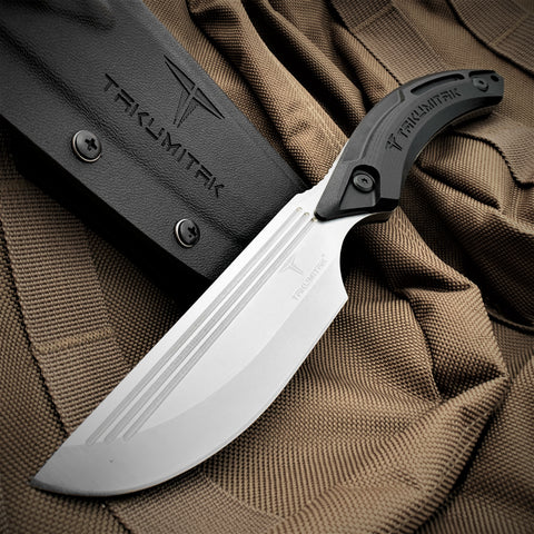 TAKUMITAK 9.5" Fixed Blade Knife D2 5mm Straight Back Blade G10 & Kydex Sheath Tactical Knife