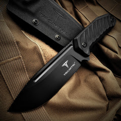 TAKUMITAK 9.5" Fixed Blade Knife D2 5mm Drop Point Blade G10 & Kydex Sheath Tactical Knife