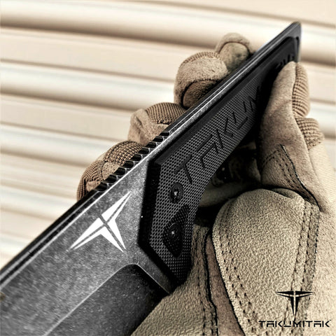 TAKUMITAK 11" Fixed Blade Knife Full Tang D2 Blade 4.88mm Straight Back Blade G10 Handle Kydex Sheath Camping Knife Hunting Knife