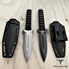 TAKUMITAK 11" Fixed Blade Knife Full Tang D2 Blade 4.71mm Spear Point Blade G10 Handle Kydex Sheath Tactical Knife