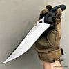 Image of TAKUMITAK 10" Fixed Blade Knife Full Tang D2 Blade 4.82mm Tanto Recurve Blade G10 Handle Kydex Sheath Tactical Knife