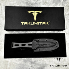 TAKUMITAK 8.75" Fixed Blade Knife Full Tang D2 6.21mm Spear Point Blade Kydex Sheath Survival Knife Throwing Knife