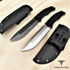 Image of TAKUMITAK 11" Fixed Blade Knife Full Tang D2 Blade 4.79mm Drop Point Blade G10 Handle Kydex Sheath Hunting Knife Survival Knife EDC Bushcraft Go Bag Knife