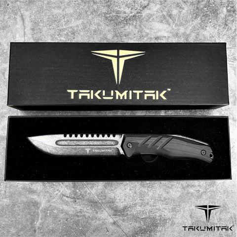 TAKUMITAK 11" Fixed Blade Knife Full Tang D2 Blade 4.79mm Drop Point Blade G10 Handle Kydex Sheath Hunting Knife Survival Knife EDC Bushcraft Go Bag Knife