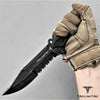 Image of Takumitak 11" Fixed Blade Knife Full Tang Serrated D2 Blade 4.71mm Clip Point Blade G10 Handle Kydex Sheath Survival Knife Rescue Knife EDC Bushcraft Go Bag Knife