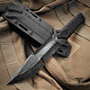 Image of Takumitak 11" Fixed Blade Knife Full Tang Serrated D2 Blade 4.71mm Clip Point Blade G10 Handle Kydex Sheath Camping Knife Hunting Knife EDC Bushcraft Go Bag Knife