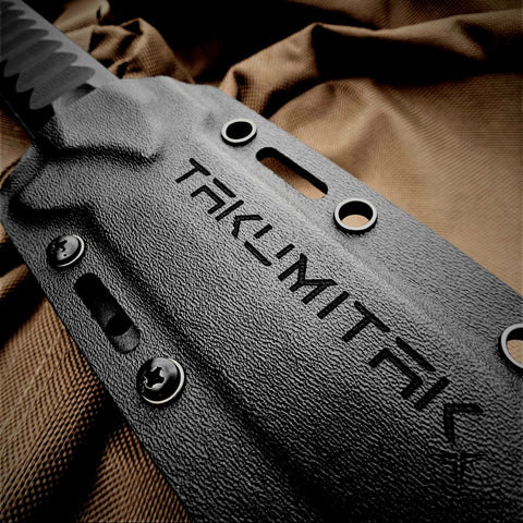 Takumitak 11" Fixed Blade Knife Full Tang Serrated D2 Blade 4.71mm Clip Point Blade G10 Handle Kydex Sheath Survival Knife Rescue Knife EDC Bushcraft Go Bag Knife