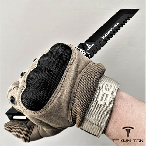 Takumitak 12.25" Fixed Blade Knife Full Tang D2 Blade 4.97mm Tanto Blade G10 Handle Kydex Sheath Hunting Knife Camping Knife EDC Bushcraft Go Bag Knife