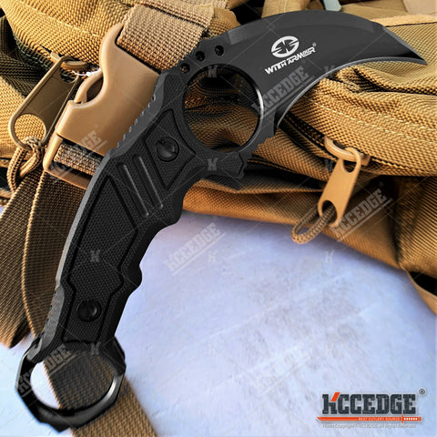 8.5" Full Tang Tactical Karambit Fixed Blade Knife With Kydex Sheath & G10 Handle Survival Knife Hunting Knife