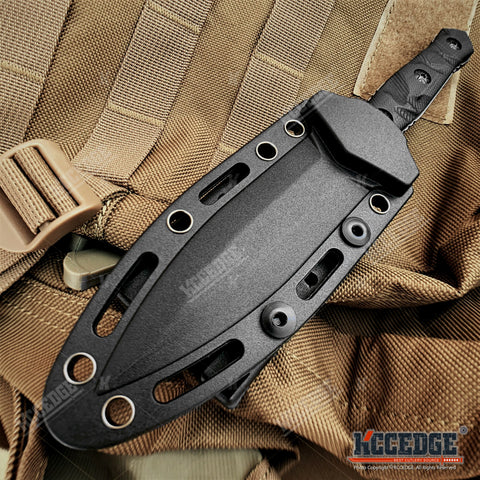 8" Fixed Blade Knife G10 Handle Scales w/ Molle Compatible Kydex Pressure Retention Sheath