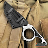 Image of 7" Fixed Blade Knife With Titanium Gray Two Tone Blade And Kydex Sheath w/ Belt Clip