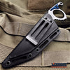 Image of 7" Fixed Blade Knife With Titanium Gray Two Tone Blade And Kydex Sheath w/ Belt Clip