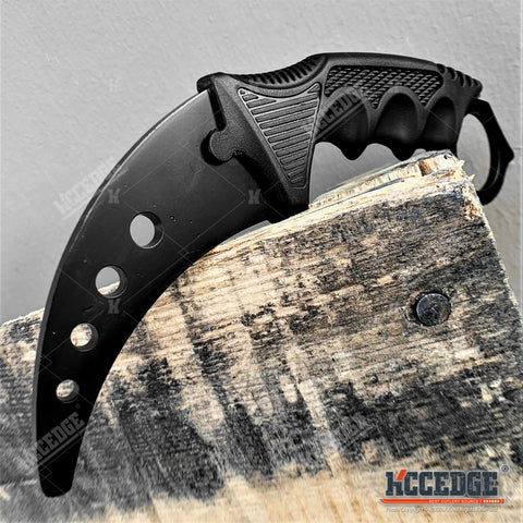 7.5" Fixed Blade Knife FULL METAL TRAINING KARAMBIT with DULL EDGE